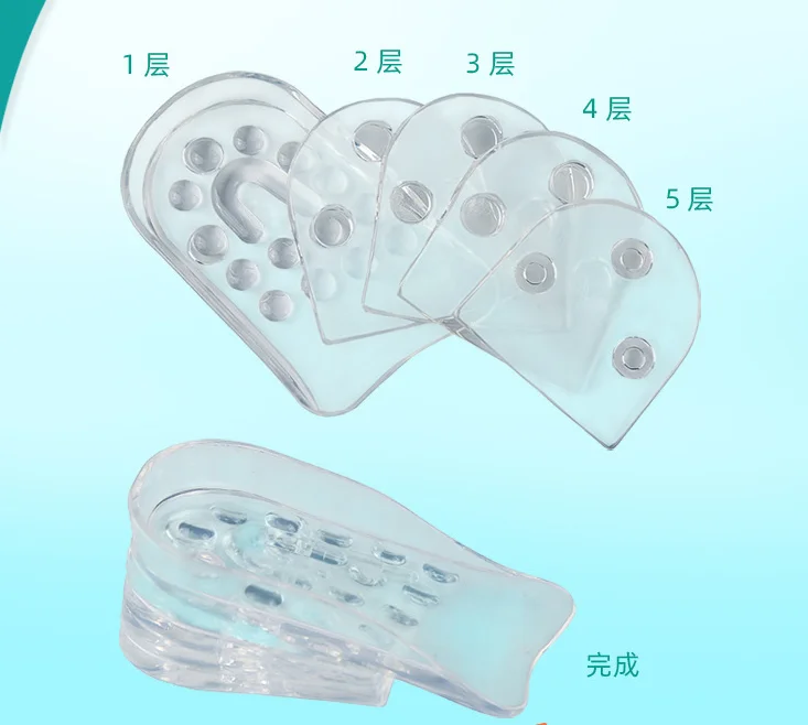 Adjustable 5-Layer Height Increase Insoles, Silicone Heel Cushion Inserts for Men and Women