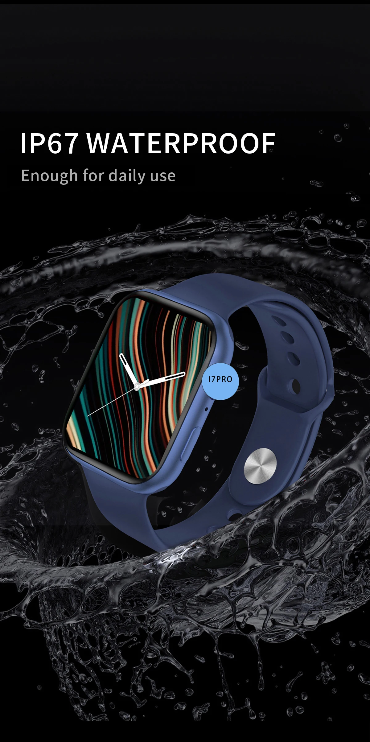 2021 Motion tracking i7 pro smart watches Respiratory temperature detection series 7 smart watch with Built in games