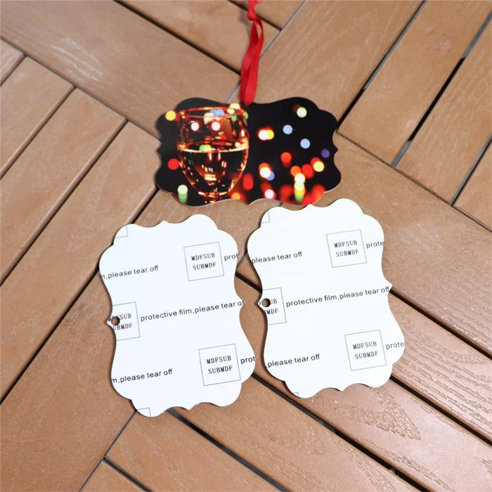 MDFSUB shipped in 3 days Christmas Wooden Mdf Sublimation Blank Hanging Ornament Blank Sublimation Mdf Ornament