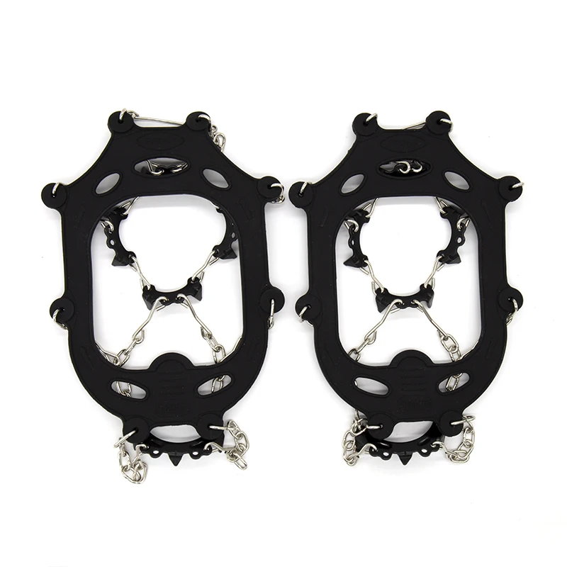 Wholesale 19 teeth 24 teeth outdoor ice crampons 201 stainless steel welded anti-skid chain 19 teeth 24 teeth crampons