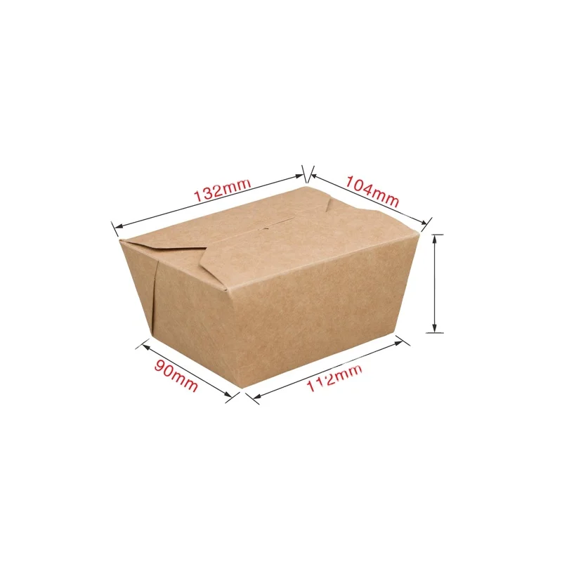 Manufacturer printed kraft paper box food recyclable  disposable paper bowl container