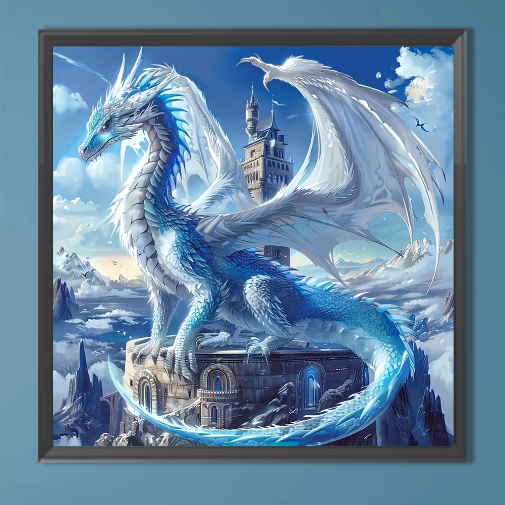 1PC 40*40CM Full Round Divine Dragon Diamond Painting Set DIY 5D Acrylic for Home Decor