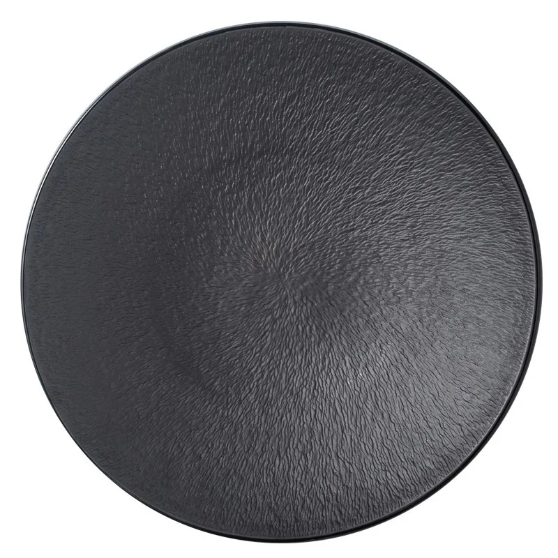 Wholesale products Simple black and white premium steak plate home dining plate ceramic cutlery