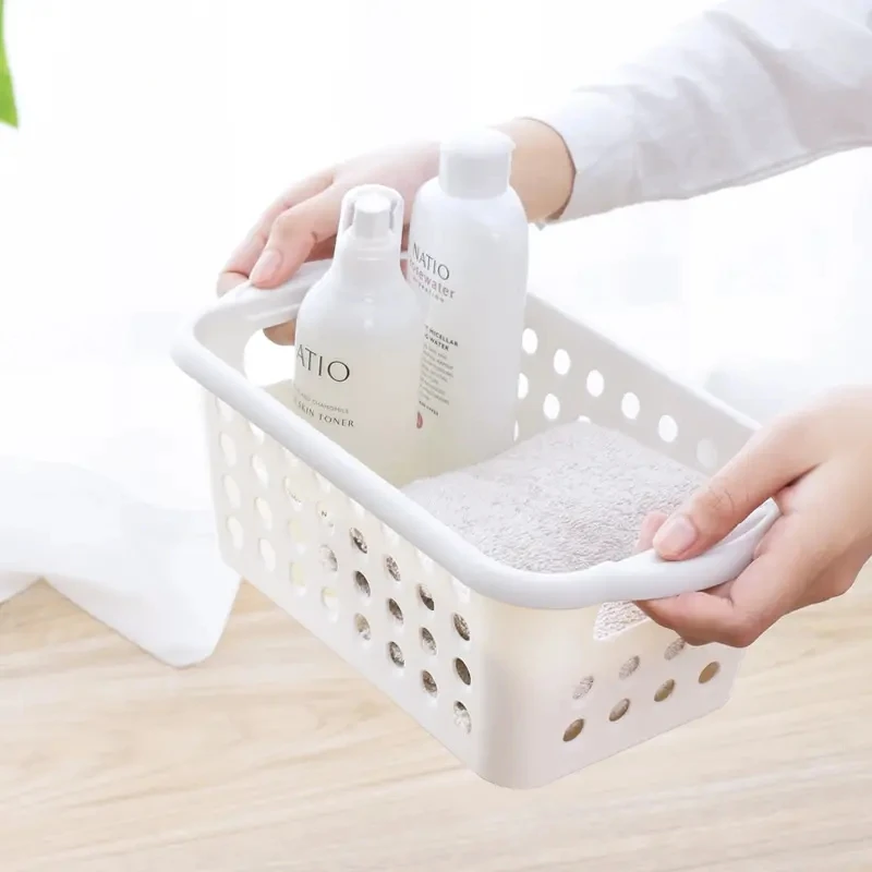 Houseuse Eco-friendly Multifunctional Plastic Storage Basket for Cosmetic Clothes Toys Sundries Snacks Organizer Buckle