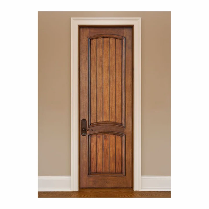 Solid Wooden entry exterior and interior door light luxury classical for office building villa