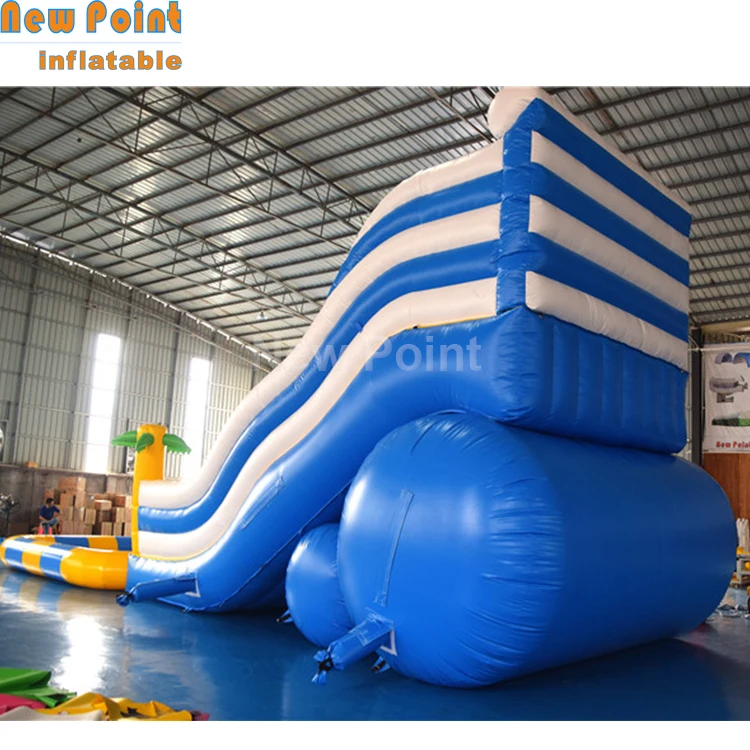 single lane palm tree inflatable water slide inflatable swimming pool combo