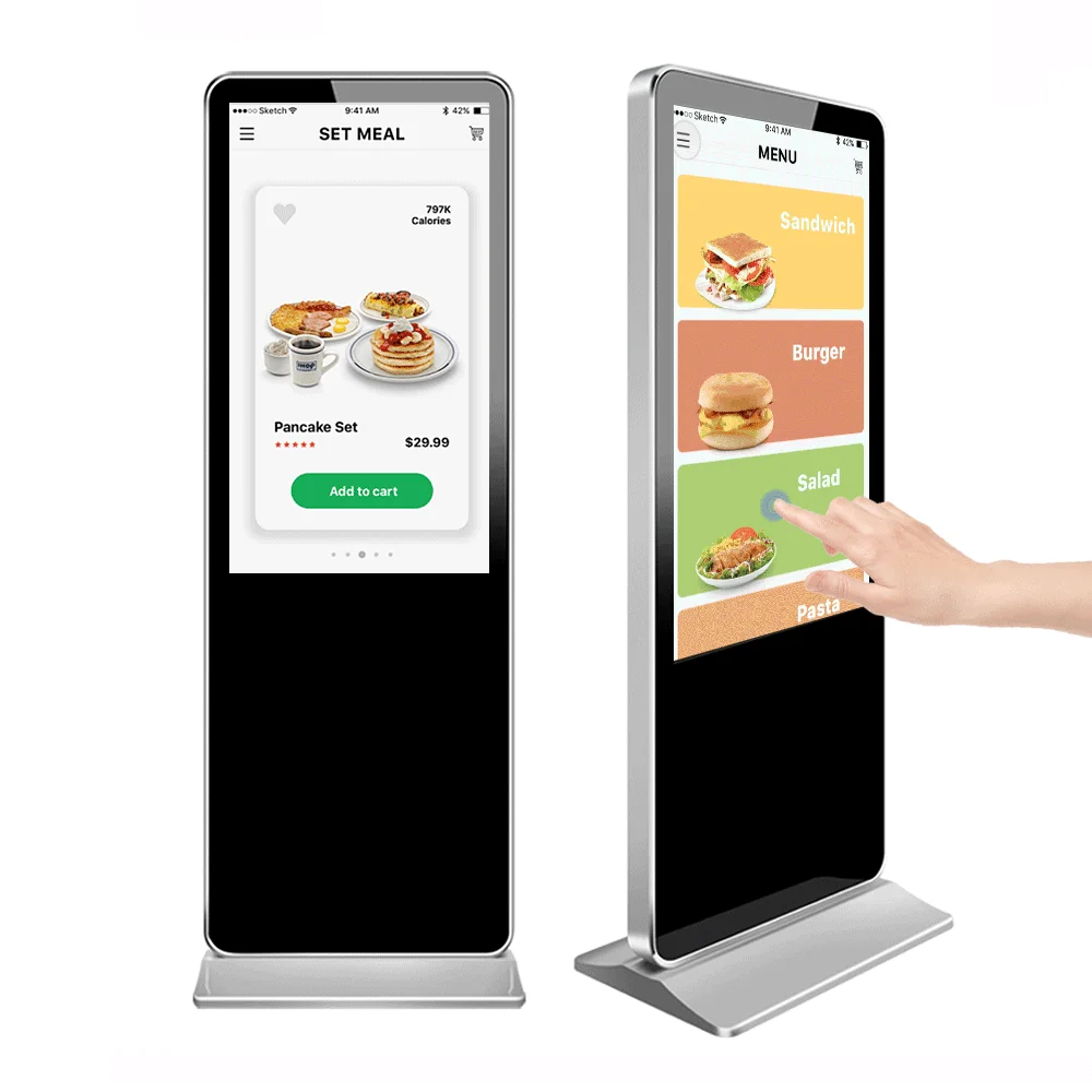 Lcd Wholesale Android Advertising Digital Display Stand Poster All In One PC Menu Board Kiosk Vertical Touch Screen