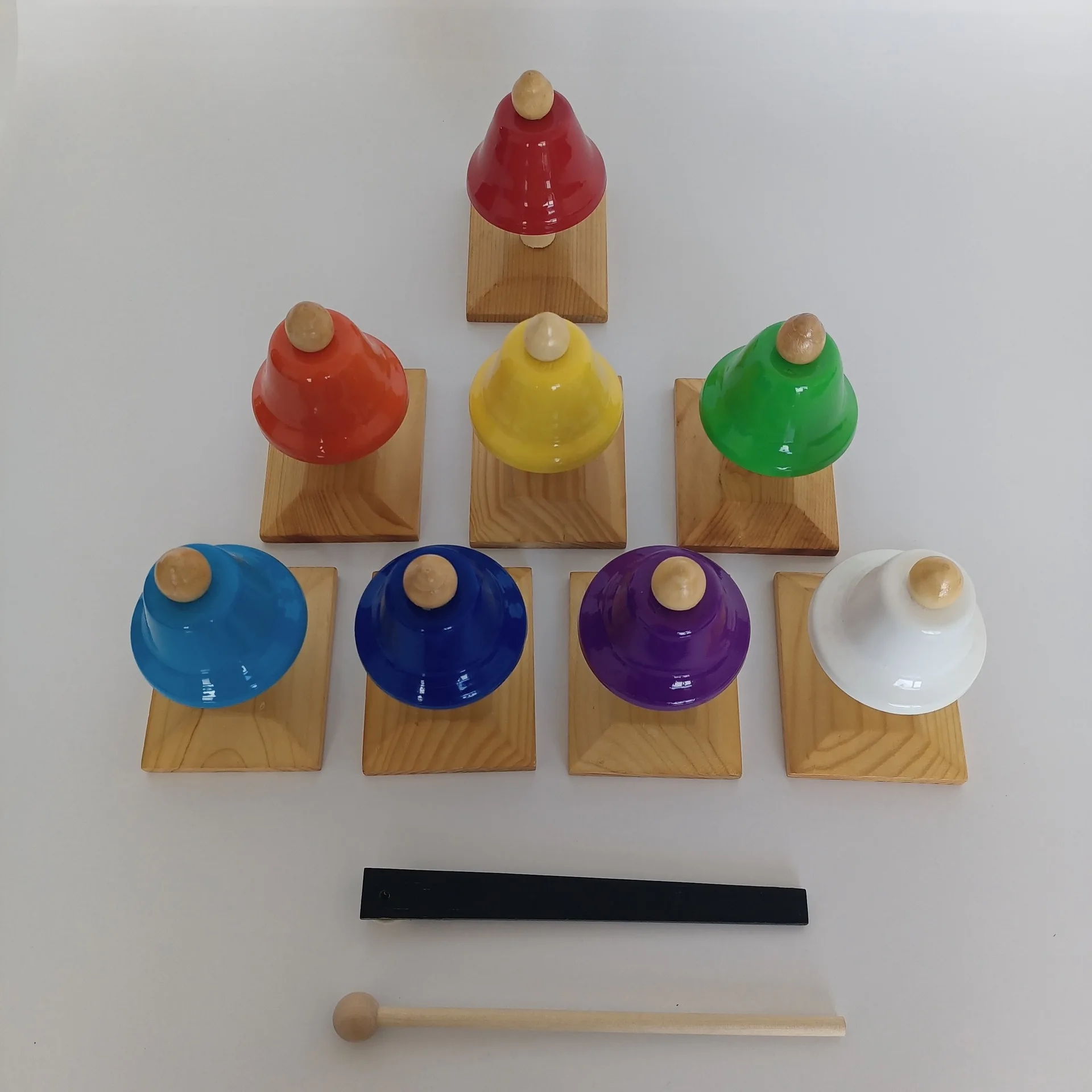 HOYE CRAFT Kids Musical Bells Toy Rainbow Hand Bells Set Music Educational Toy For Toddlers