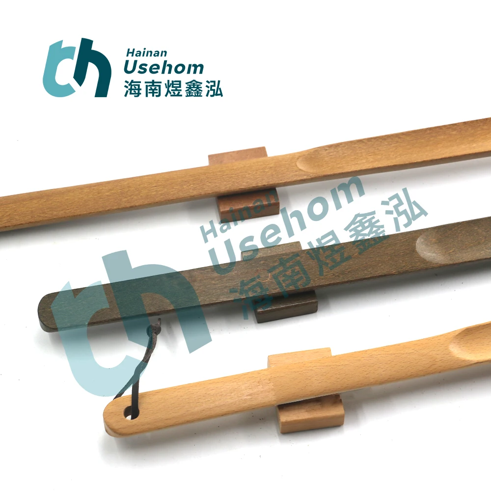 High Quality Magnetic shoehorn Long handle wooden shoes horn shoe spoon Lazy shoes lifter custom can with logo