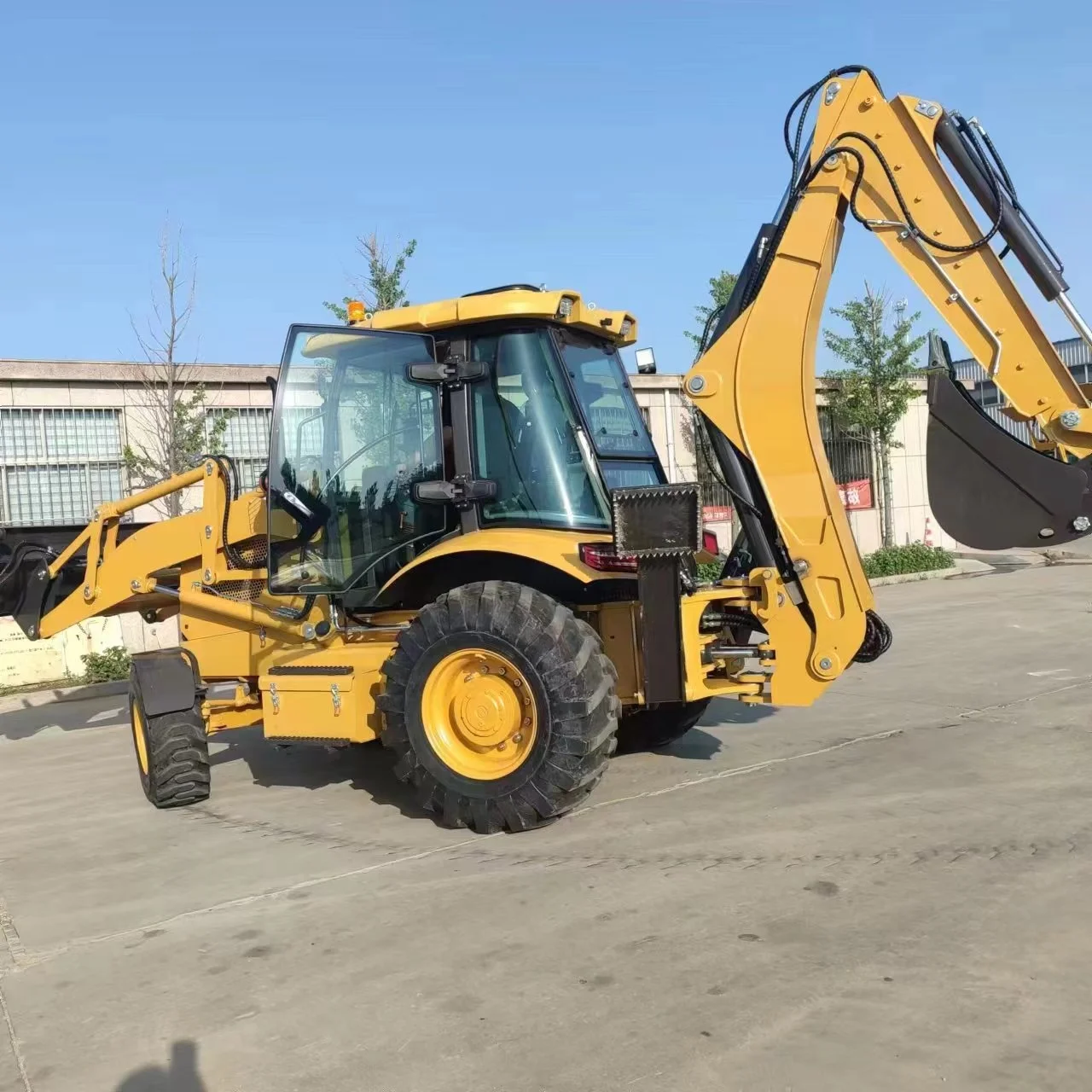 China Cheap Hydraulic Compact Rubber Tire Wheel Loader With Cabin Excavator Backhoe For Tractor