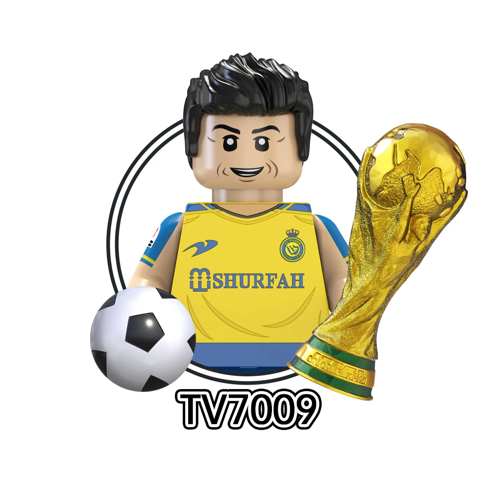 World Star Football Soccer Player Kaka Messi Benzema Ronaldo Building Block Figure Collection Plastic Toy for Kids TV6502