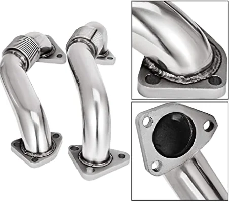 Replacement PASSENGER SIDE + DRIVERS UP PIPE EXHAUST FOR GM/Chevy 6.6L Duramax 2001-2017