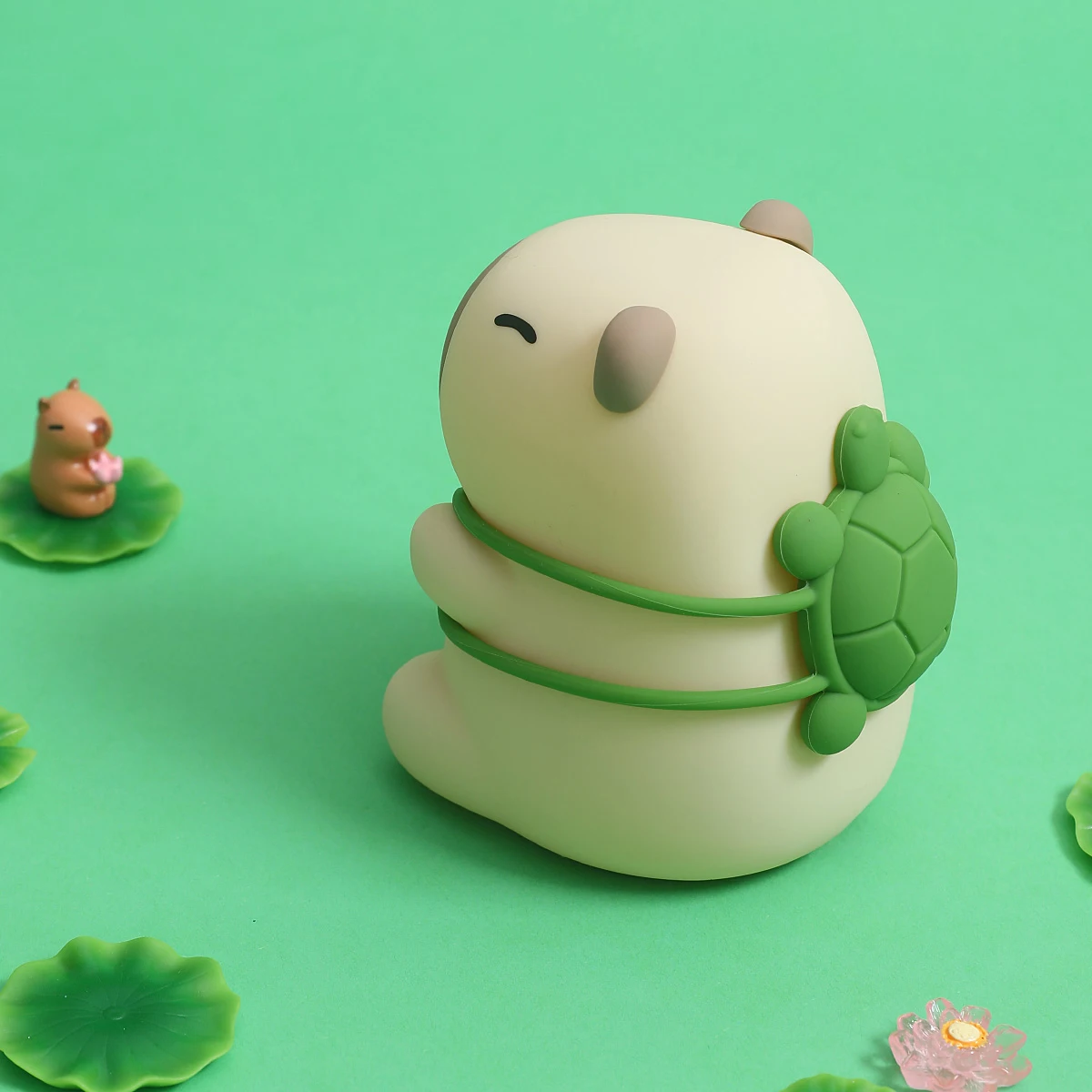 Modern Design Portable Mini Night Light Rechargeable ABS Silicone Touch Lights Decor Capybara Sleep Night Moon Shape Home