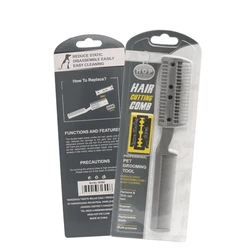 Safe Manual Pet Hair Razor With Comb Dog Cat Hair Grooming Cutter Comb with Extra Blades