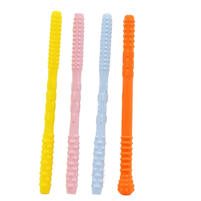 Hot 2021 Silicone Baby Teether Set Food Grade Bpa Free Teething Tubes Sensory