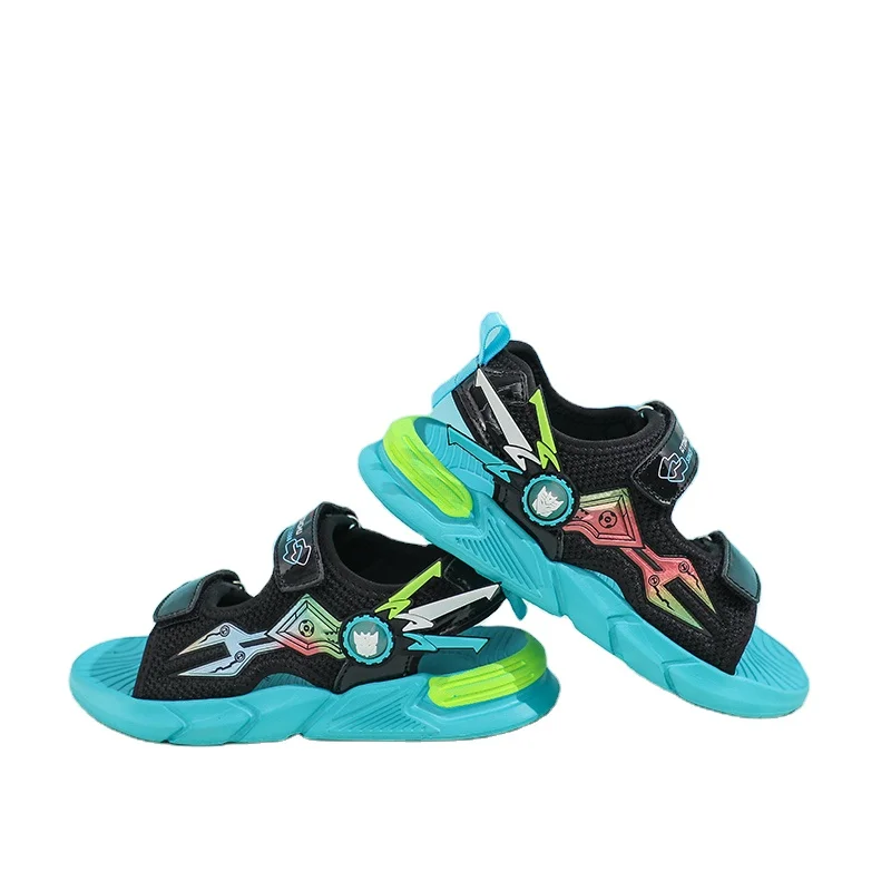 Summer Children Sandals Kids Shoes for Boys Casual Student Flat Beach Shoes Kids Outdoor Soft Non slip Leather Sandals