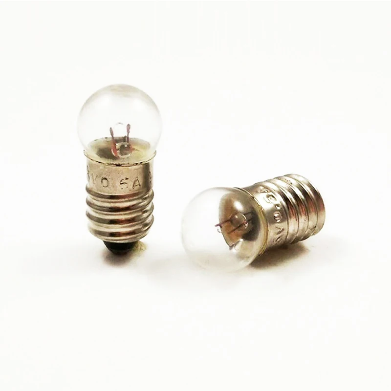 Лампочка лампы E10 фонарик мини Miniature Electric1.5V 2 5 V 3.5V4.5V6V12VReplacement студент 0.3A бисера винт физики лампа