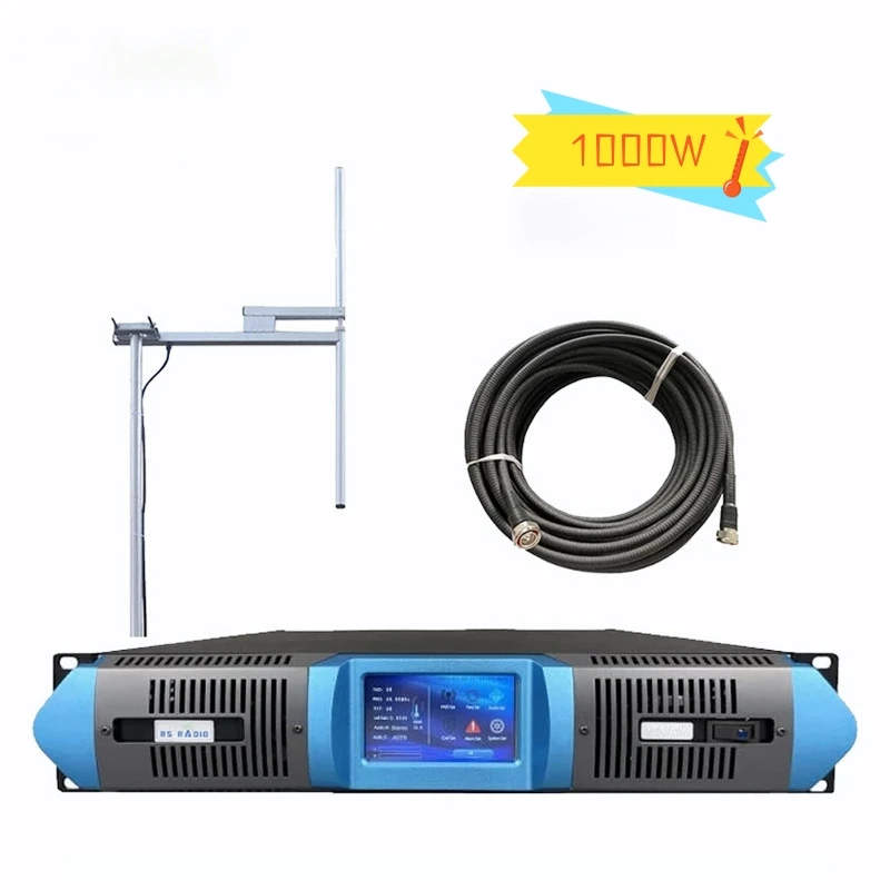 30 Meters Cables + 1 Bay Antenna + 1KW Fm Transmitter For Radio Station Broadcasting Equipment