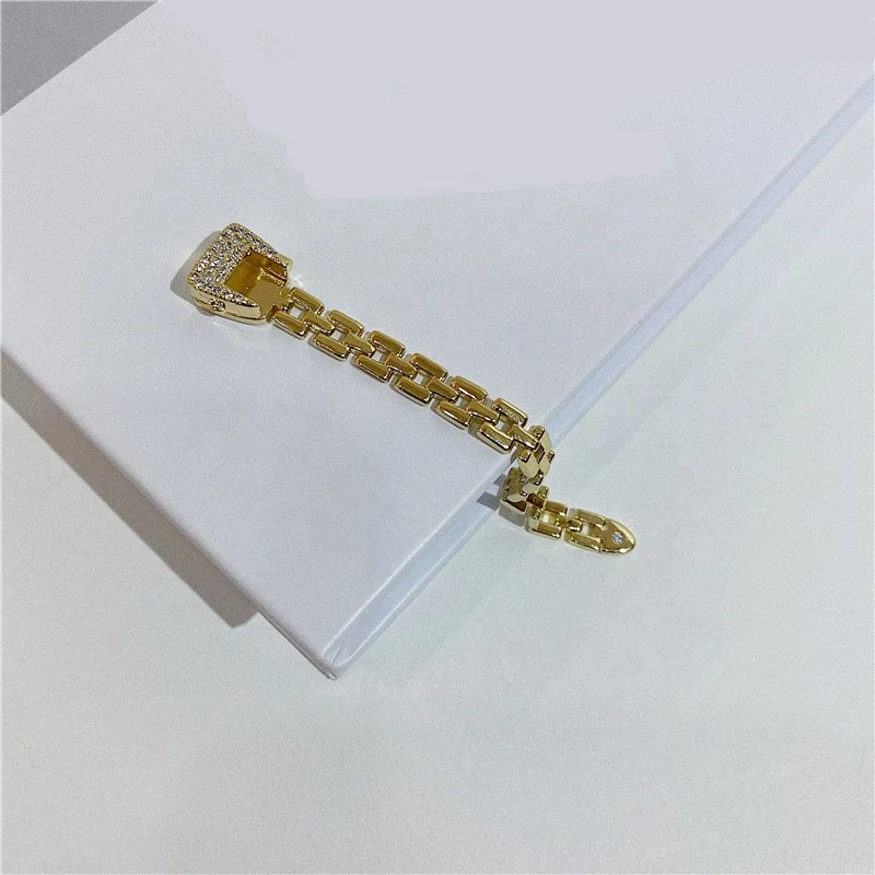 Fashion Jewelry Adjustable Soft Snake Chain Ring Zircon Inlaid Belt Belt Design Ring