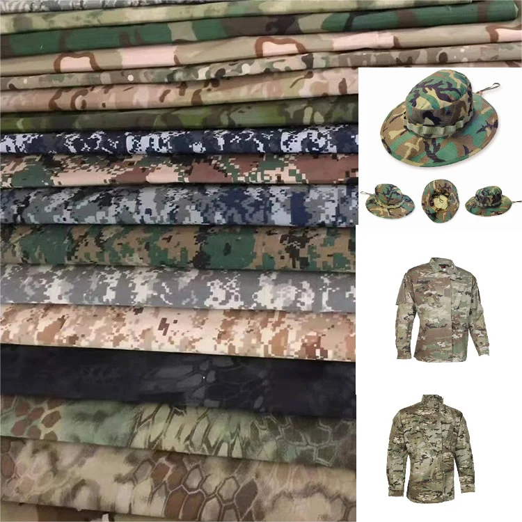 CAMOUFLAGE FABRIC COTTON TC Woven Printed Fabric 80%poly+20%cotton for uniform outdoors garment material ripstop twill printing