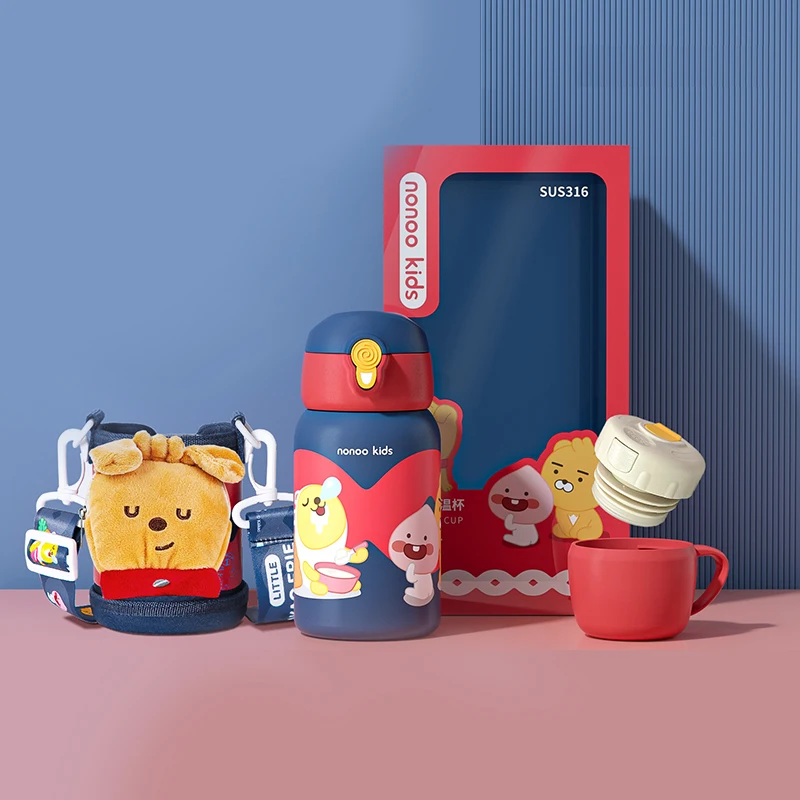 Cute cartoon pattern insulated 316 insulation stainless steel water bottle for kids school