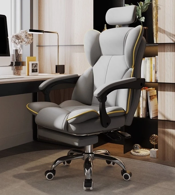 Home Office Furniture Comfortable Adjustable Leather PC Computer Meeting Room Manager Office Chair with Footrest
