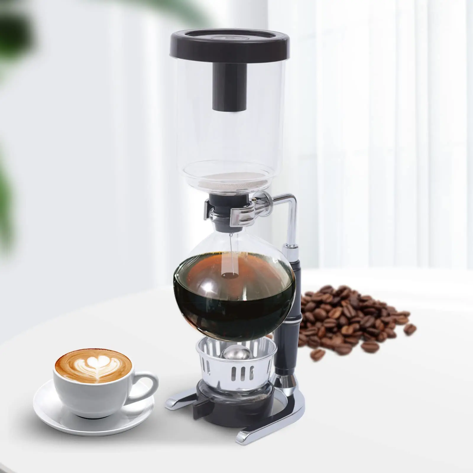 Glass Syphon Coffee Maker made of the best heat resistant borosilicate glass Easy to clean 3 cups and 5 cups siphon pot
