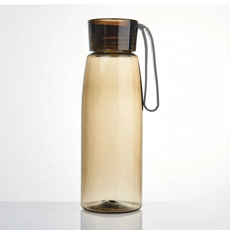 400ml New Arrival Eco-friendly Stylish Colorful Clear Non-Toxic With Silicone Lanyard Plastic Water Bottle