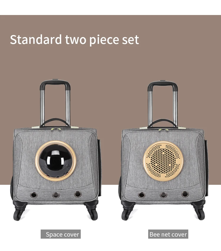 Top Selling  factory custom  Pet Dog Carrier on Wheels Weekend Outdoor Travel Rolling Luggage cat bag