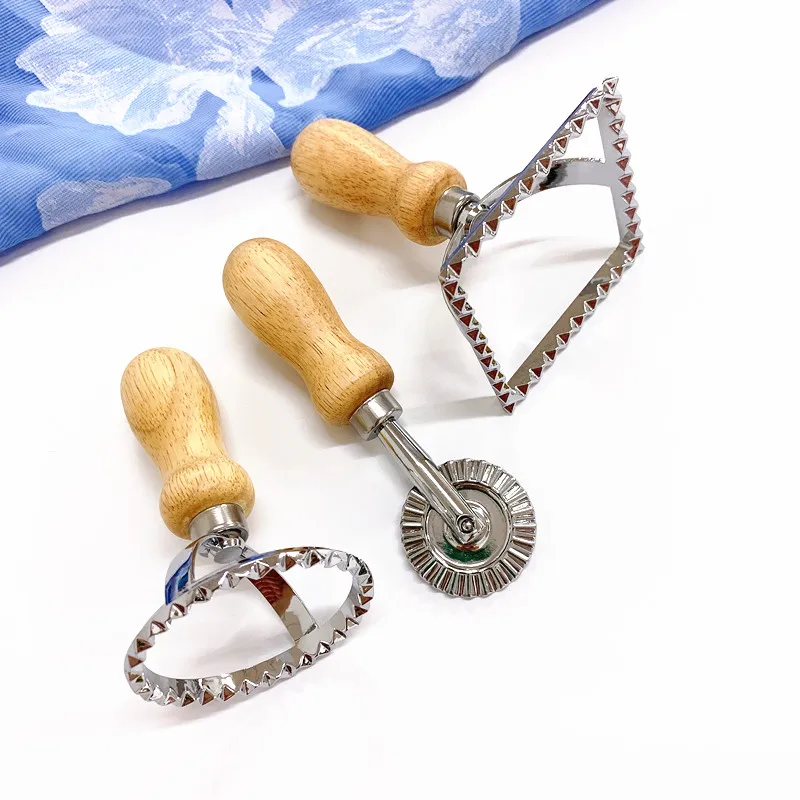 Zinc Alloy Ravioli Tools Stamp Dumpling Maker Mold cortador de galletas Square Round Wavy Cookie Cutters