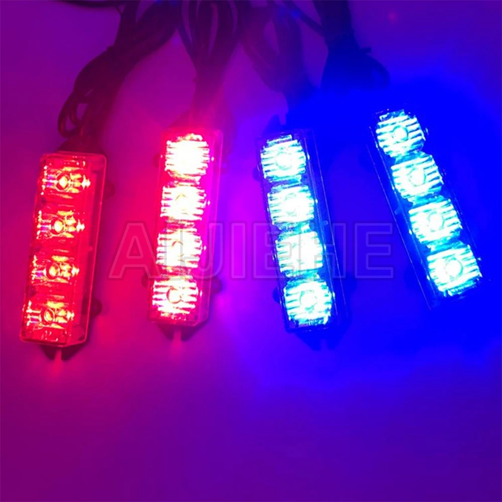 Strobe Lamp Daytime Running Lights 12V Flash Light Emergency Hazard Car 4X3 Strobe Warning Light Front Deck Grille LED