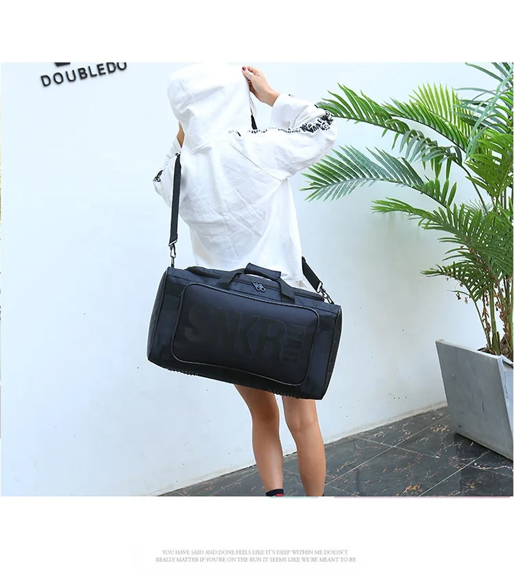 Custom men travel duffle gym bags sneaker bag with shoe compartment