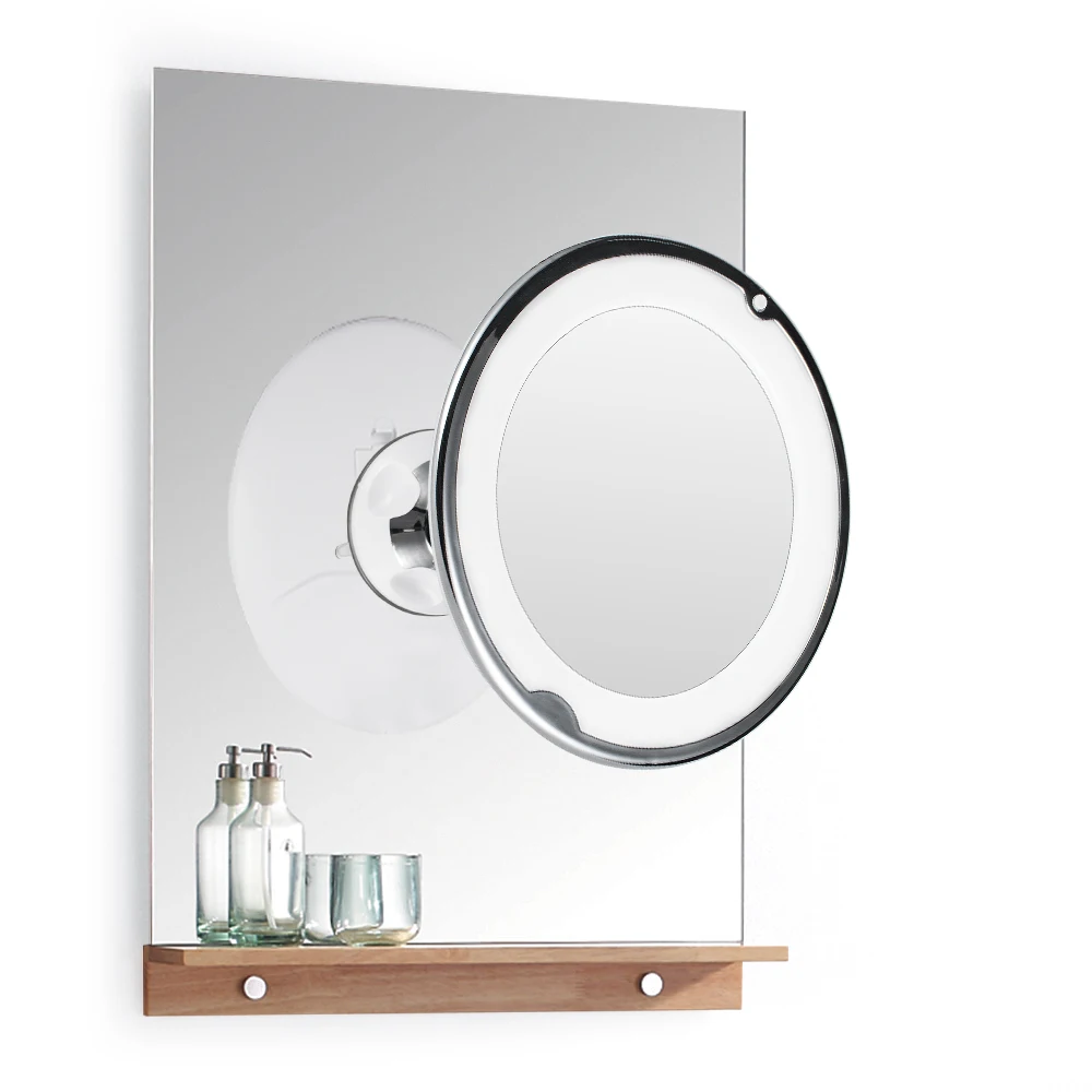 Настенное зеркало для макияжа с 10 увеличительными линзами и светодиодной подсветкой