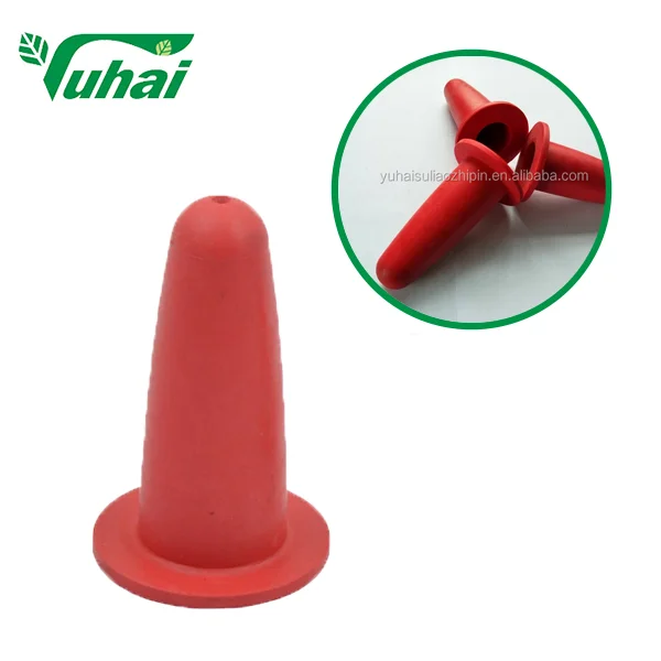 Portable Flexible Lamb Teats 32.8g Red Color Animal Nipple for Sheep round Shape 3mm Hole Dimension Feeding Equipment