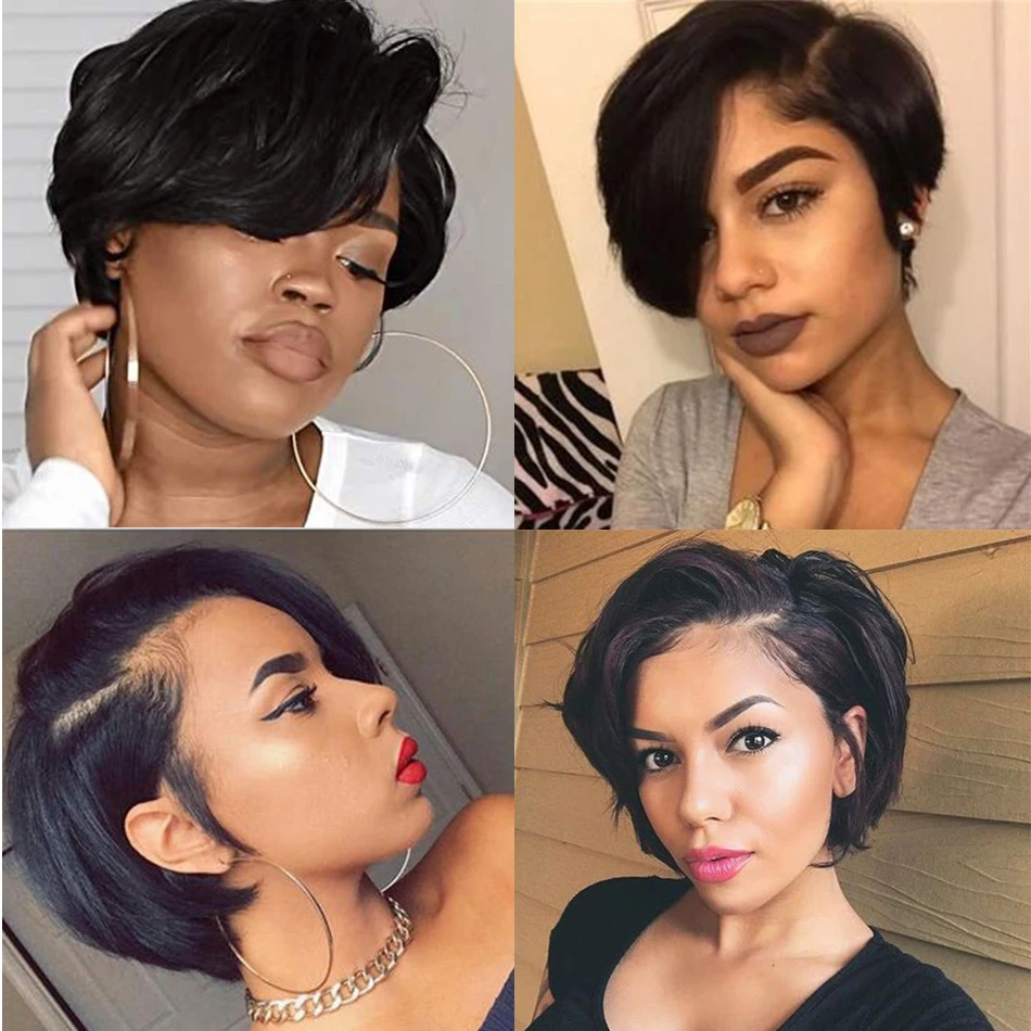 Sunlight Pixie Cut Short Human Hair Wigs For Women 13X4x1T-part Lace Front Wig Natural Remy 150 Brazilian Wigs