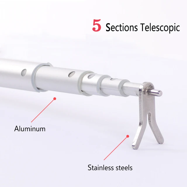 5 Sections Customized High Strength Aluminum Extension Support Pole Telescopic Pole