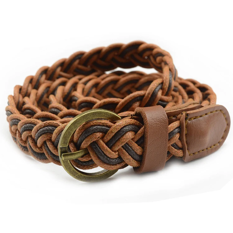 Factory Price Wholesale Fashion Western Belt Braided PU Leather Belt For Women