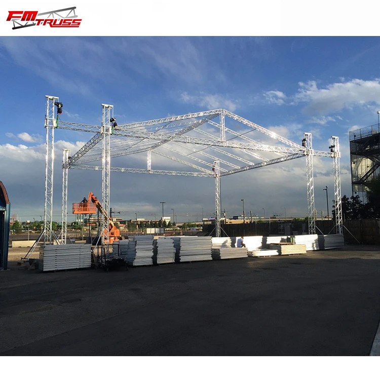 Stage Truss Roof DJ Booth Table Lighting Aluminum Prefab Concert Stages Wedding Stage Music Scene