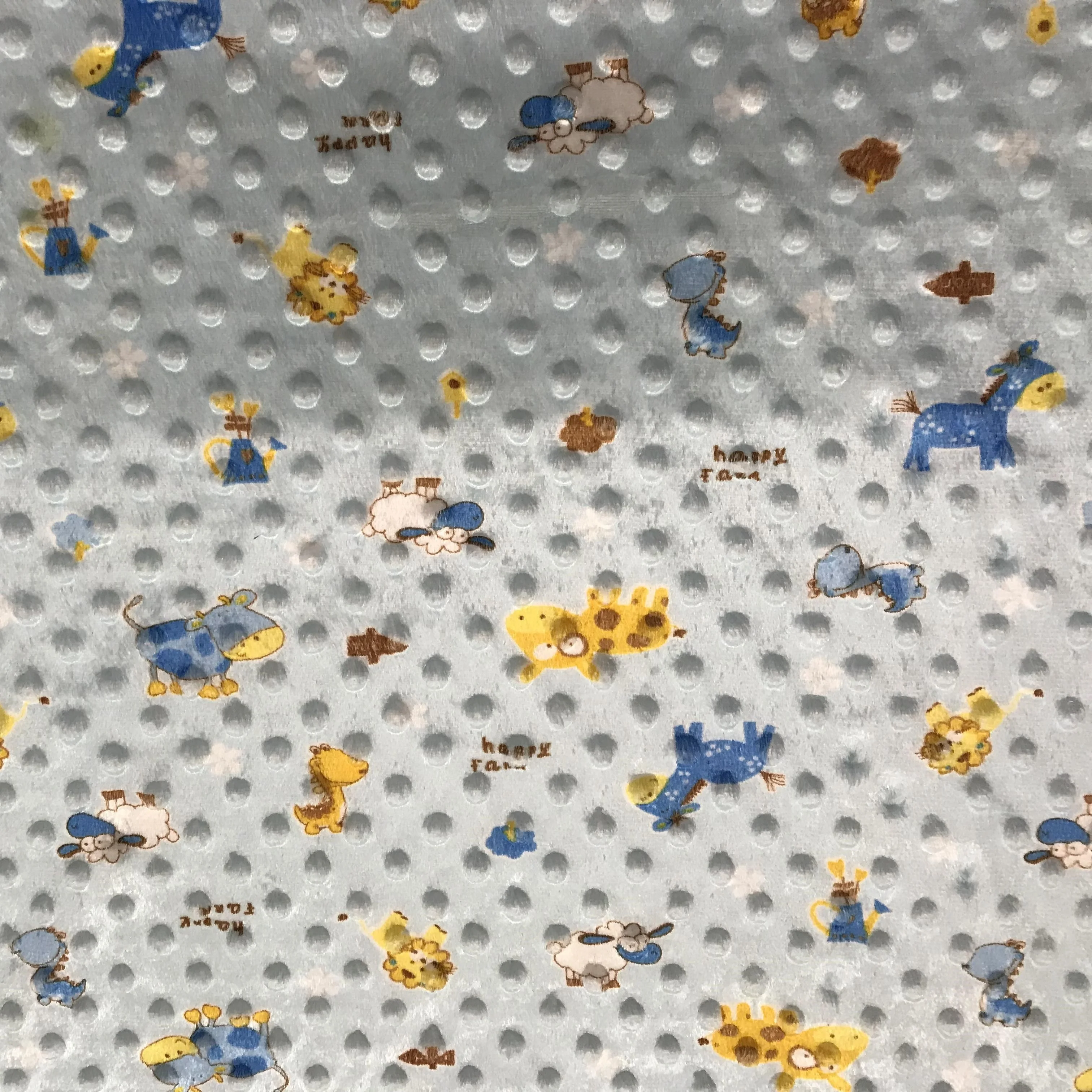 High quality Mink Point fabric Print 100% Polyester Super comfortable soft toy baby blanket fabric