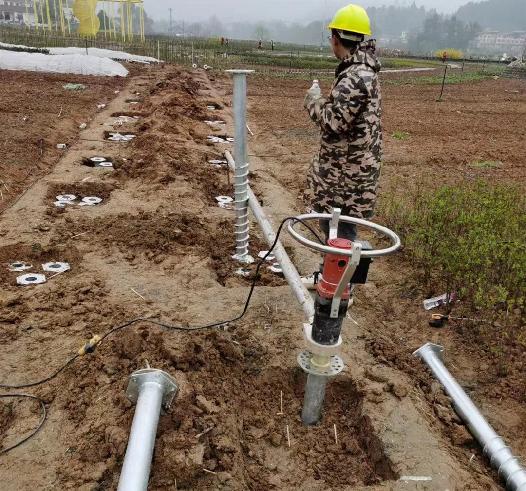 electric pile driver for Ground Screw Installation