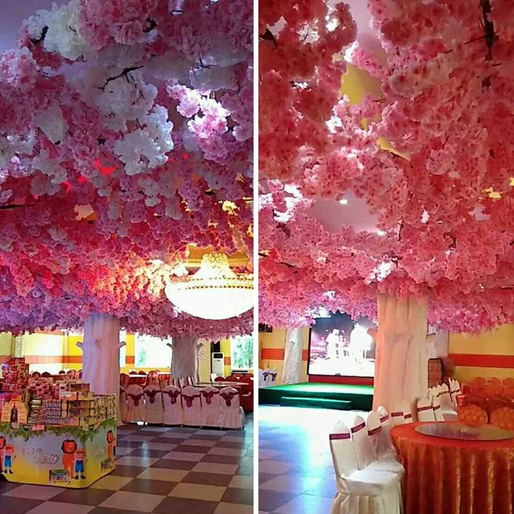 event decoration High Quality Janpan cherry blossom decoration flower 3 branches 4 branches artificial cherry blossom