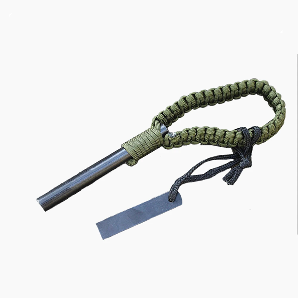 Reflective Paracord lanyard and Whistle Survival Emergency Kit Camping Survival Ferrocerium Rod Fire Starter