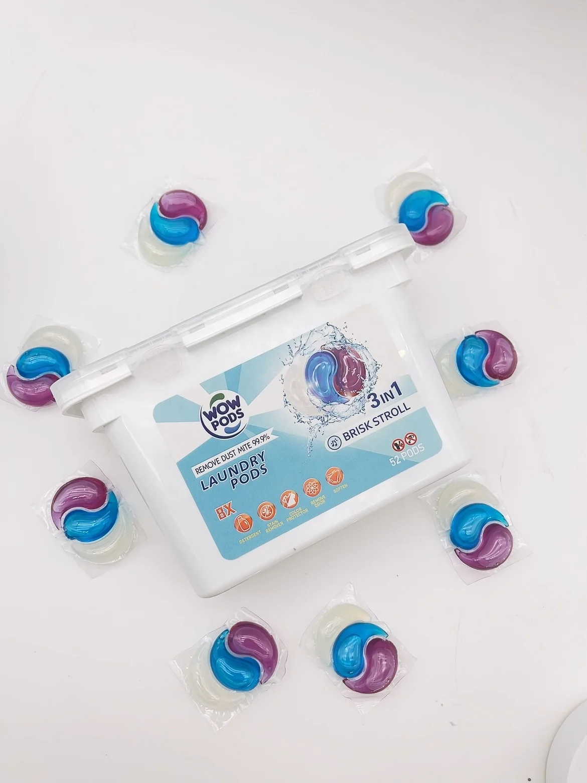 Lavender Scents Liquid Washing Clean Sparkling Powder Laundry Detergent Capsules Pods