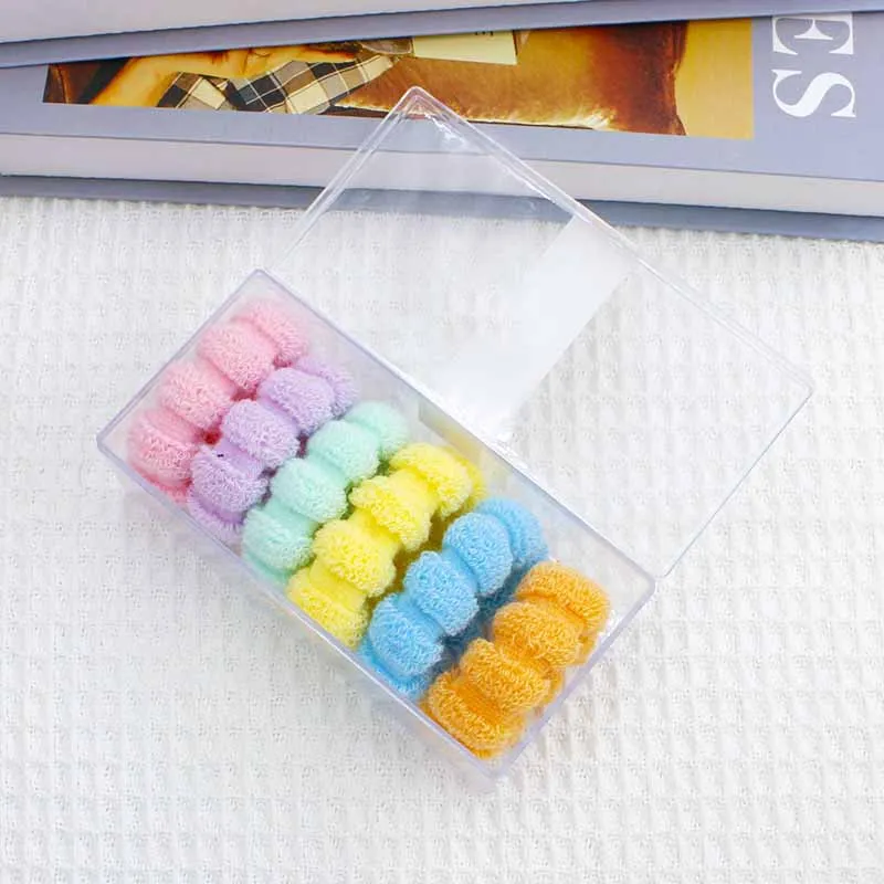Wholesale of autumn and winter plush hair accessories candy colored rubber bands ponytails hair ties boxed