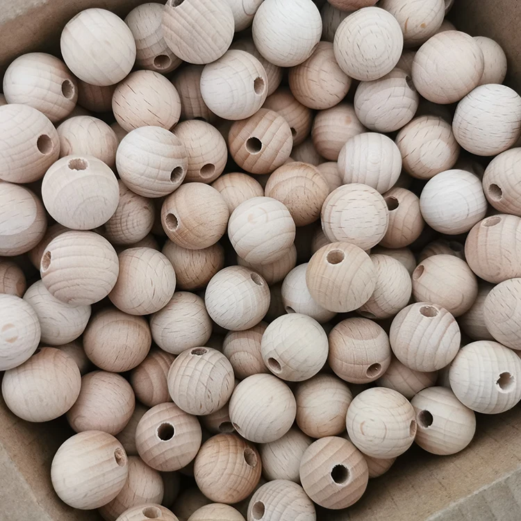 polished unfinished smooth wooden beads different size wooden bead