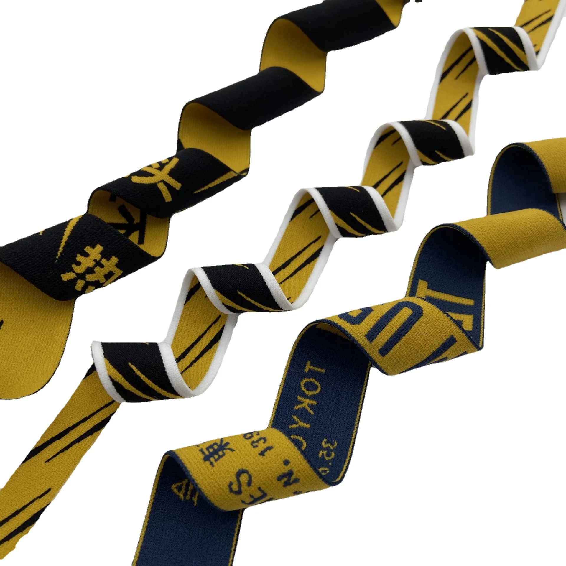 Colorful Double Side Jacquard Elastic Band Soft Nylon Custom Letter Embossed Woven Waistband For Underwear Garment Accessories