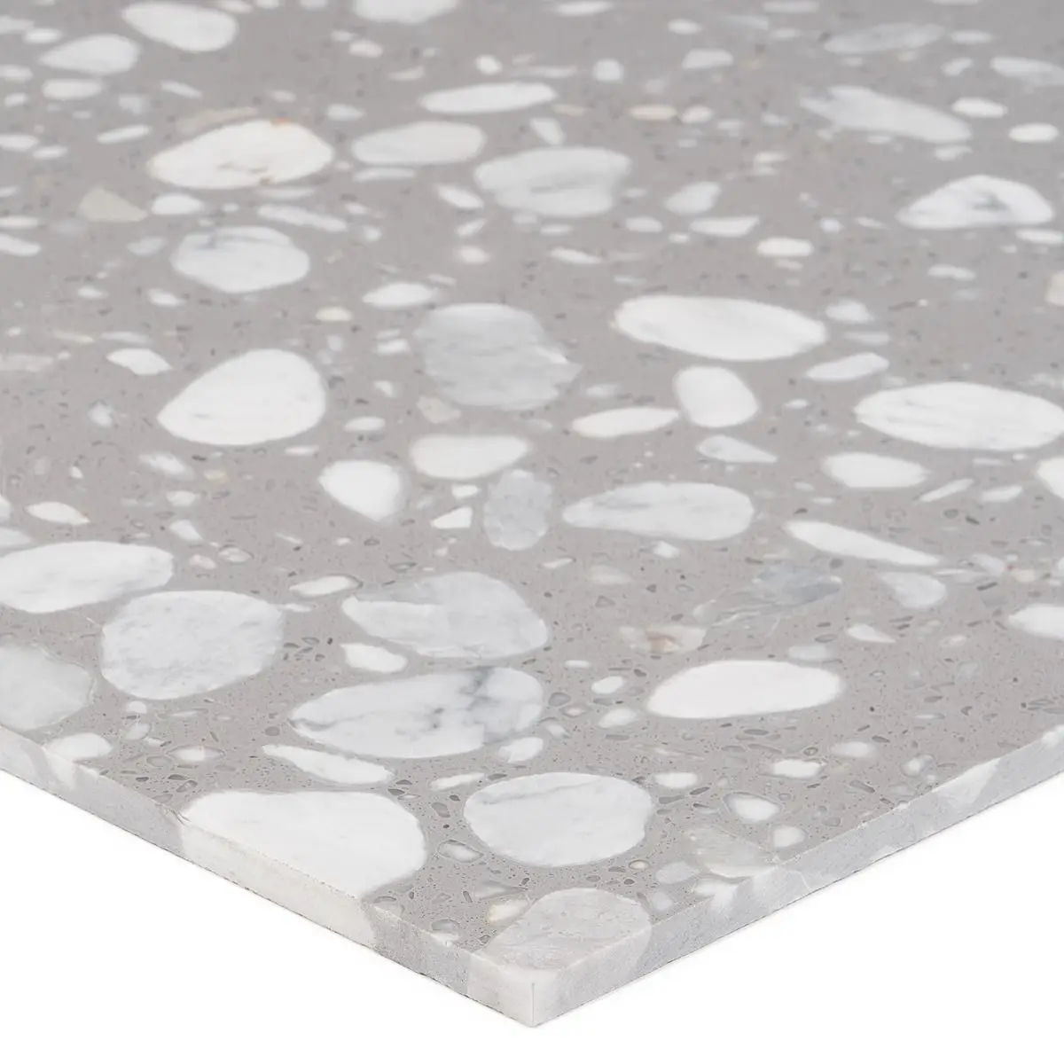 factory wholesale hot selling artificial marble stone grey white terrazzo flooring tiles