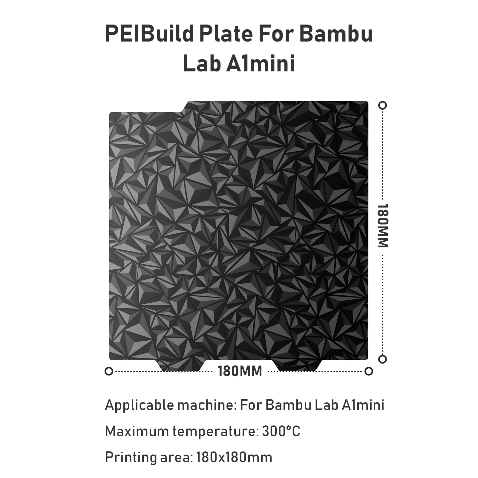 HONGYAN For Bambu Lab A1 Mini 180x180mm Build Plate Texture Pei+ Smooth Peo  pei sheet 3d printer