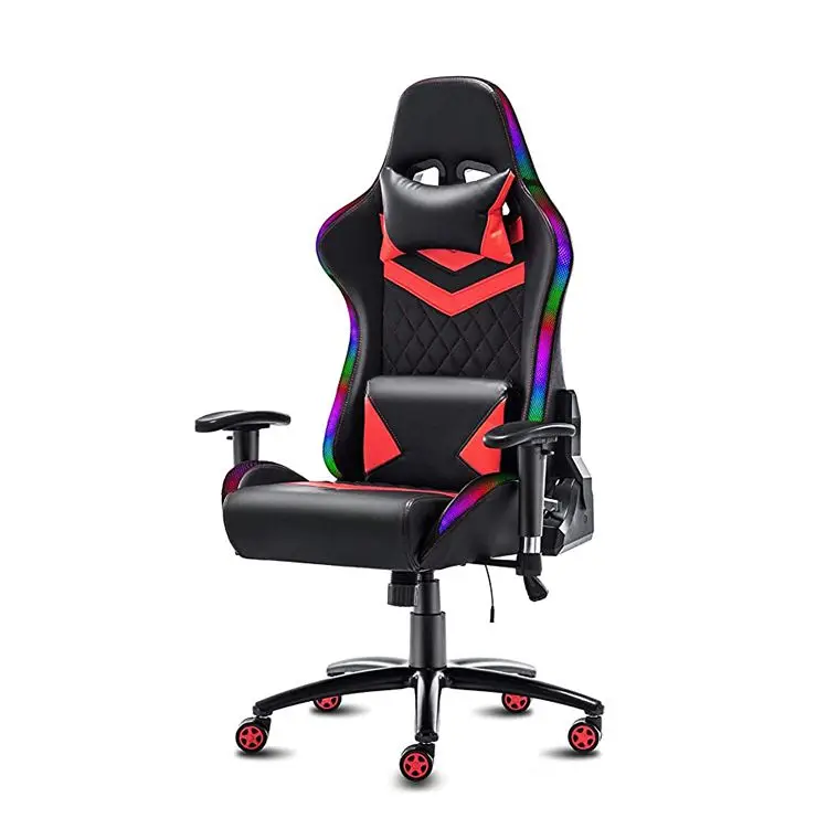 Gaming Chair Racer Razer Small Wheel Women Chairs Pink Speaker Rgb Stuhl Stoff Table Games White Girl Nylon Sedia Viola