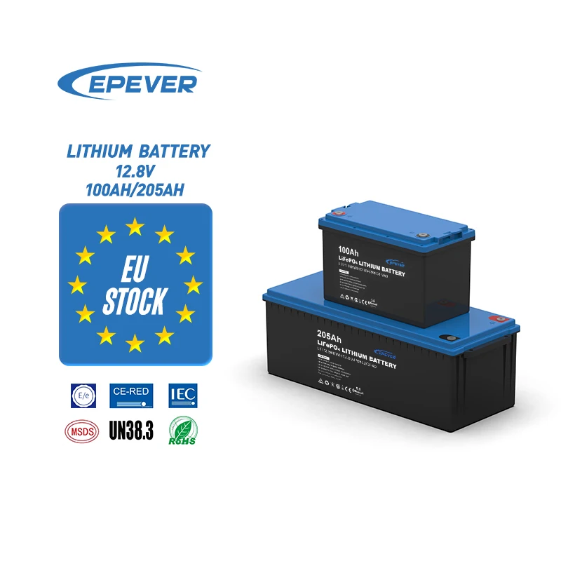EU Warehouse 12.8v Lifepo4 Battery Pack Energy Storage Battery Lithium Battery 12V Solar Energy 200Ah 100Ah for home solar panel